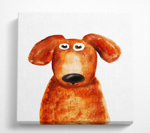 A Square Canvas Print Showing Dog Love 1 Square Wall Art
