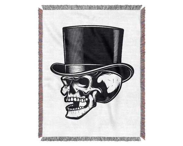 Top Hat Skull Woven Blanket