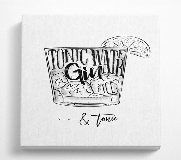 A Square Canvas Print Showing Gin And Tonic Over Ice 2 Square Wall Art
