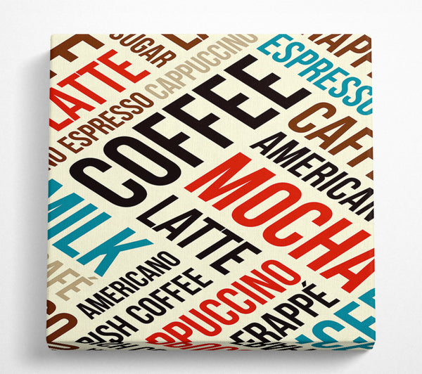 A Square Canvas Print Showing Coffee Heaven Square Wall Art