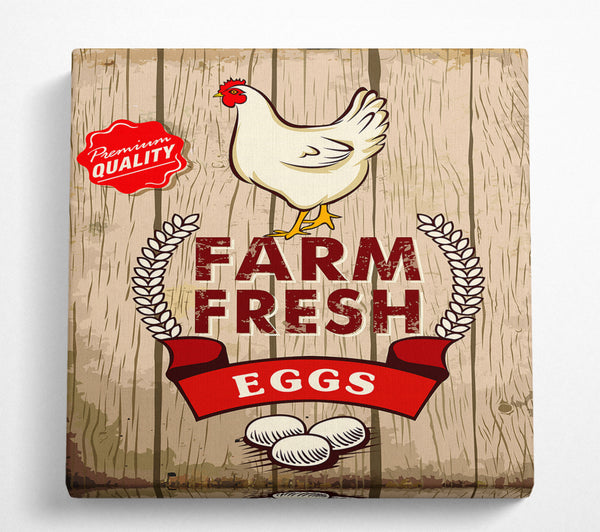 A Square Canvas Print Showing Farm Fresh Eggs Square Wall Art
