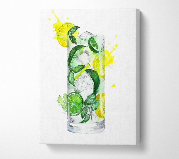 Picture of Tall Glass Of Gin And Tonic Canvas Print Wall Art