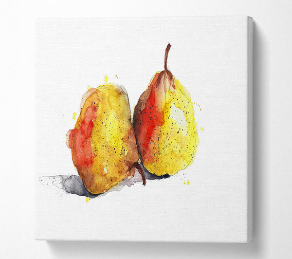 A Square Canvas Print Showing Pear Duo 2 Square Wall Art