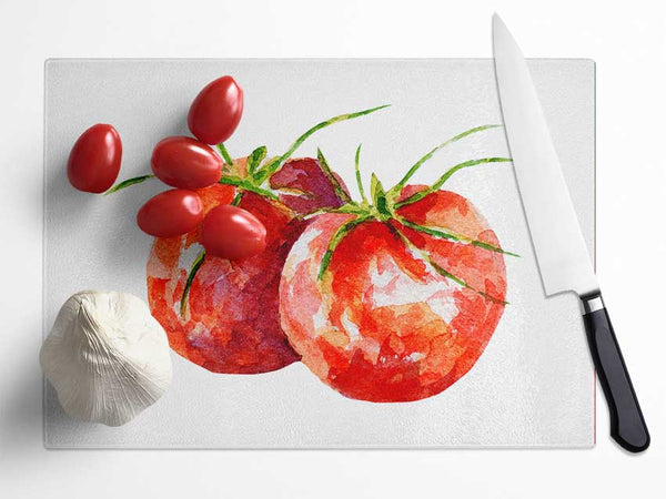 Duo Tomato 1 Glass Chopping Board