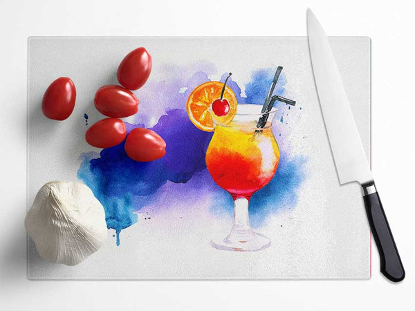 Tequila Sunrise Cocktail Glass Chopping Board