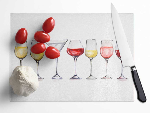 Wine Glass Top Up Glass Chopping Board