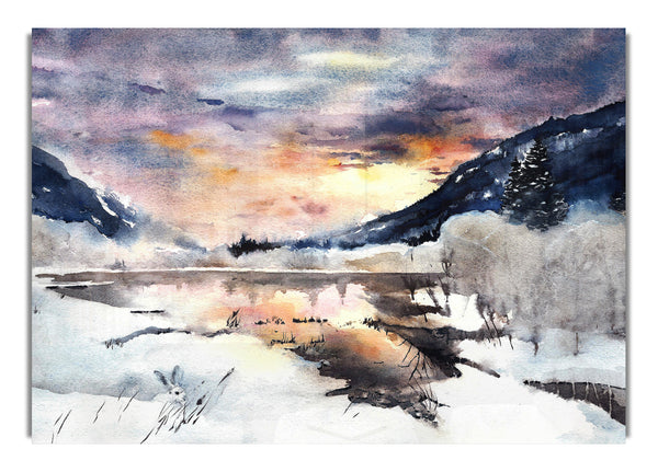 Winter At The Sunset Lake