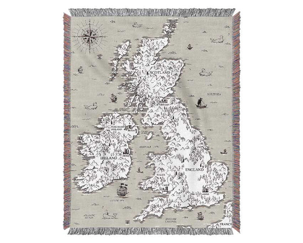 Scotland Island England And Wales Woven Blanket
