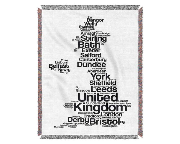 Towns In The UK Woven Blanket