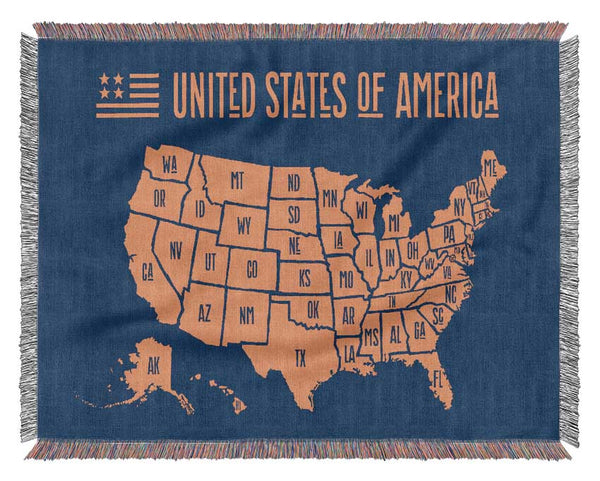 States Of America 1 Woven Blanket