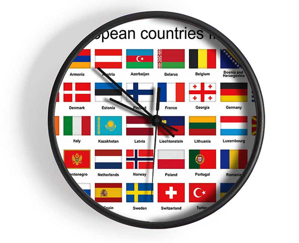 European Country Flags Clock - Wallart-Direct UK