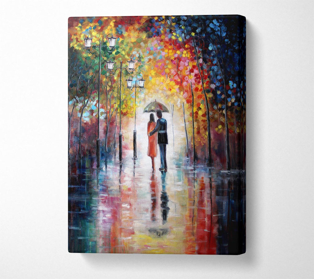 Picture of Romantic Walk Through The City Canvas Print Wall Art