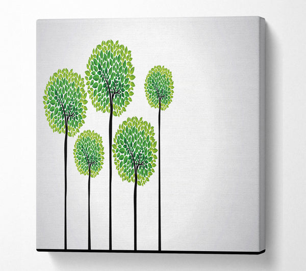 A Square Canvas Print Showing Abstract Trees Square Wall Art