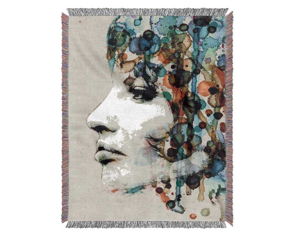 Vintage Woman Woven Blanket