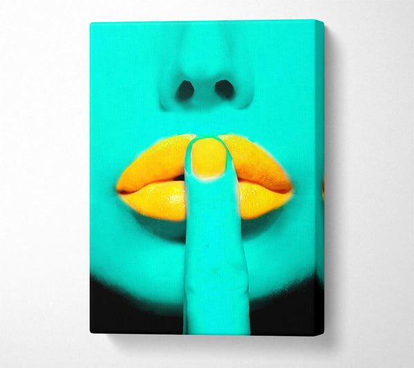 Picture of Sshhh Orange Lips Canvas Print Wall Art