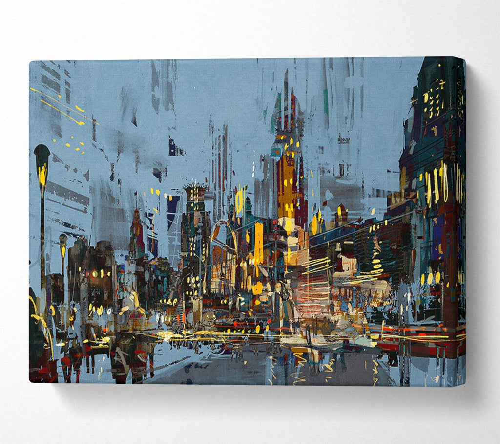 Picture of As The Night Falls In The City Canvas Print Wall Art