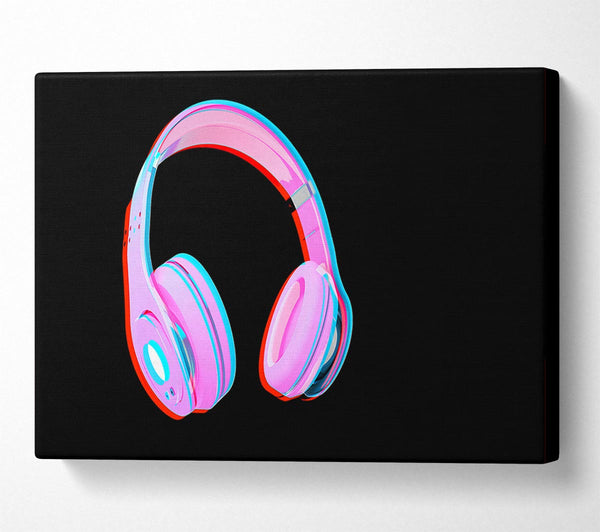 Picture of Funky Pink Headphones Canvas Print Wall Art