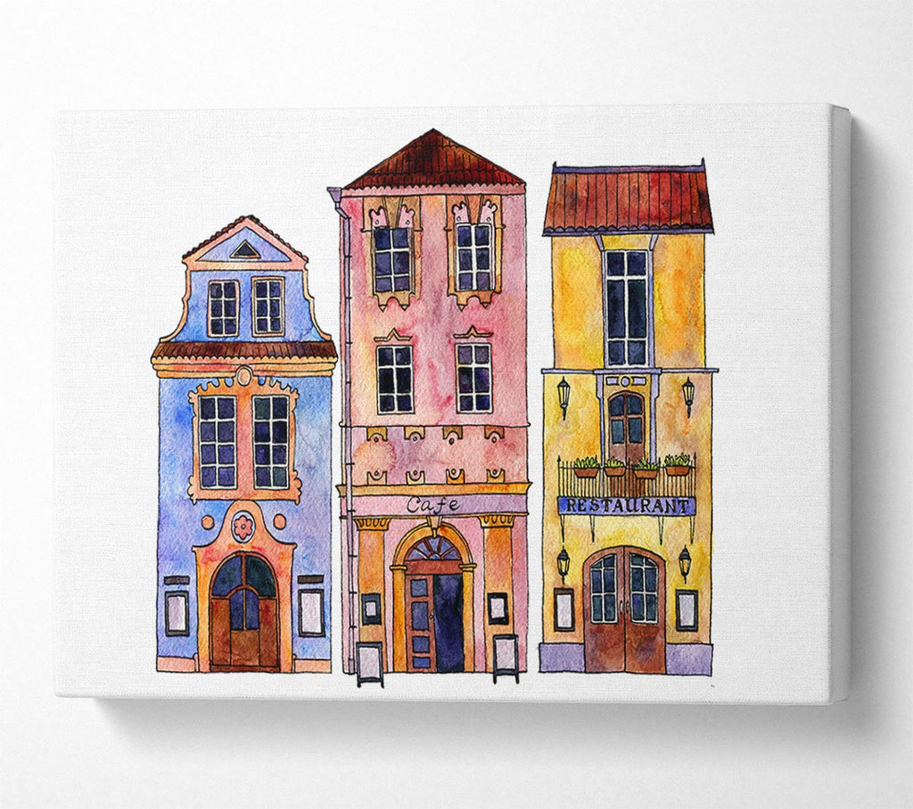 Picture of Town Houses In Paris Canvas Print Wall Art