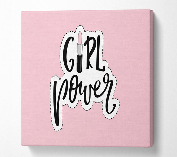 A Square Canvas Print Showing Girl Power 1 Square Wall Art