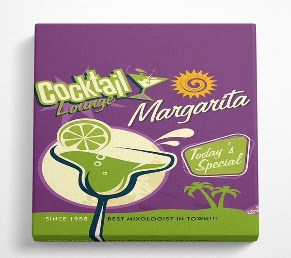 A Square Canvas Print Showing Margarita Cocktail Square Wall Art