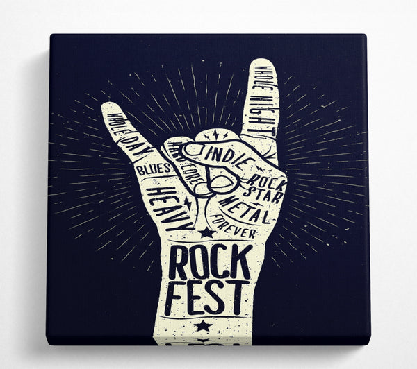 A Square Canvas Print Showing Rock Fest Square Wall Art