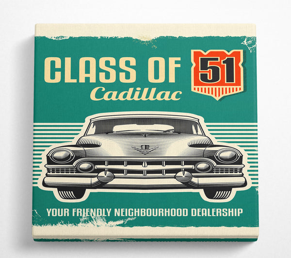 A Square Canvas Print Showing Classic Cadillac Square Wall Art