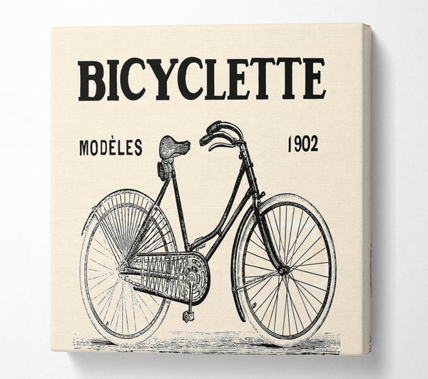 A Square Canvas Print Showing French Bicycle Square Wall Art