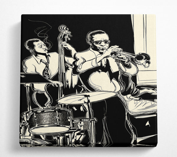A Square Canvas Print Showing Blues Band Square Wall Art