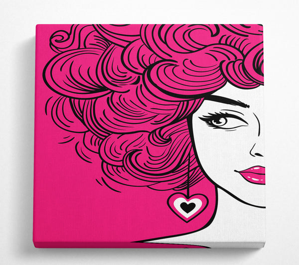 A Square Canvas Print Showing I Believe In Pink Square Wall Art