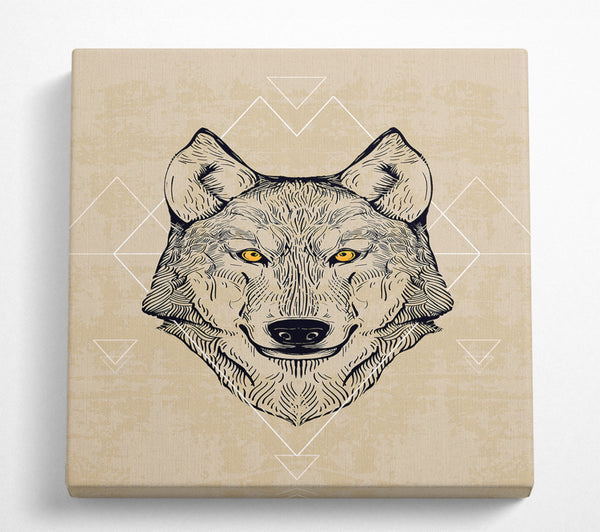 A Square Canvas Print Showing Wolf Head Square Wall Art