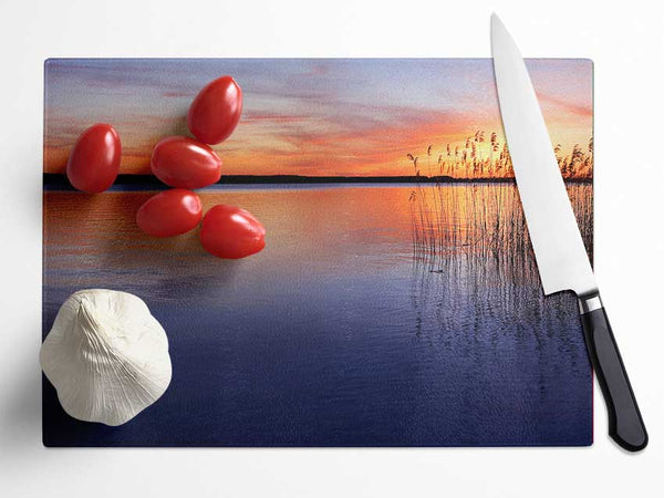 Serene Sunset Glass Chopping Board
