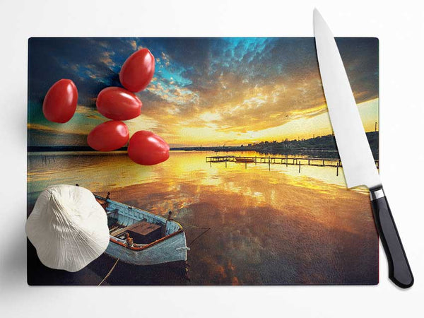 Reflections Of The Sailboat Sky Glass Chopping Board