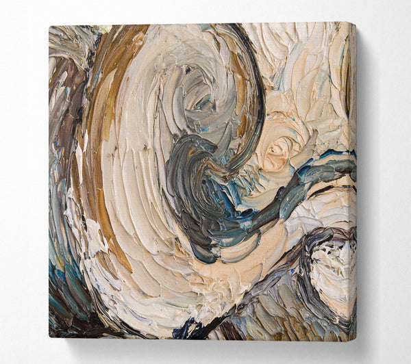 A Square Canvas Print Showing Chocolate Caramel Wave Square Wall Art
