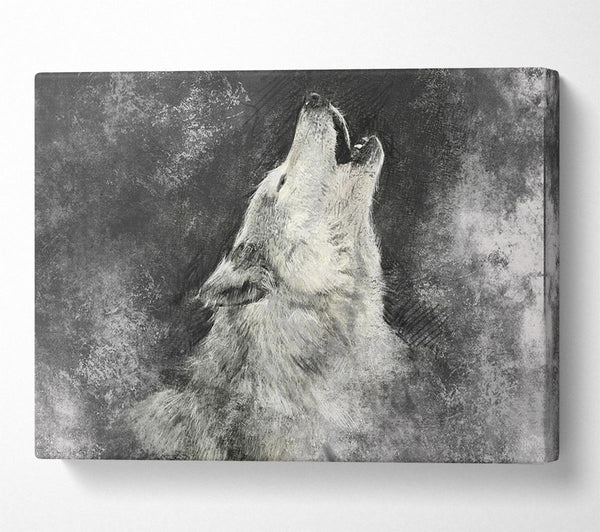 Picture of Howling Wolf Calling His Canvas Print Wall Art