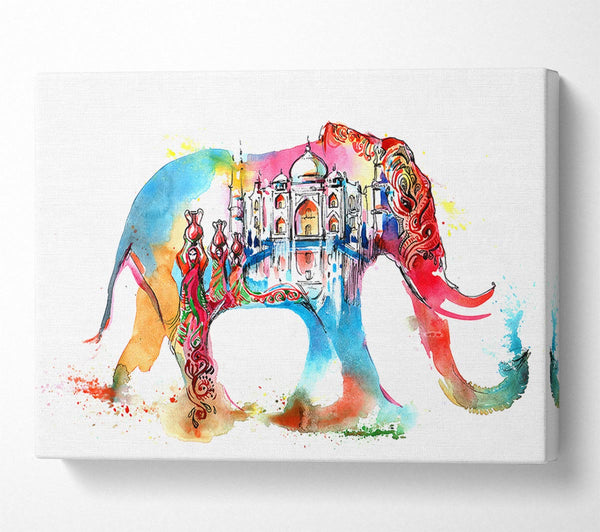 Picture of Rainbow Indian Elephant Canvas Print Wall Art