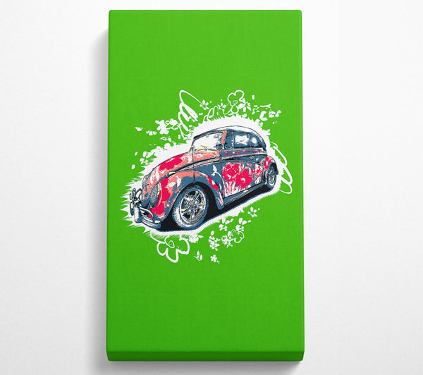 VW Beetle Flower Power Green