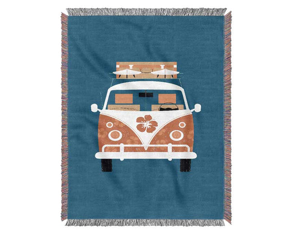 VW Camper Van Holiday Time Woven Blanket
