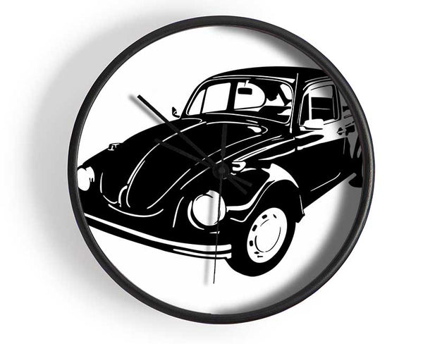 VW Beetle Black Clock - Wallart-Direct UK