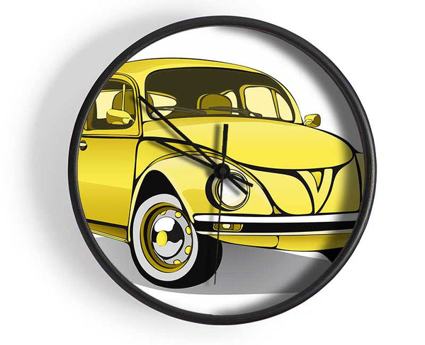 VW Beetle Yellow Dream Clock - Wallart-Direct UK