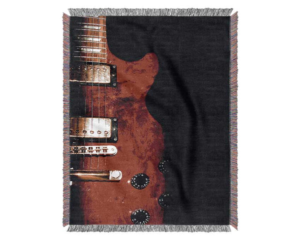Red Electric Guitar Woven Blanket