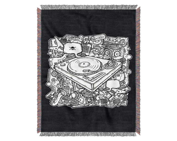 Retro Music Player Woven Blanket