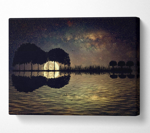 Picture of Guitar Tree Moonlight Canvas Print Wall Art