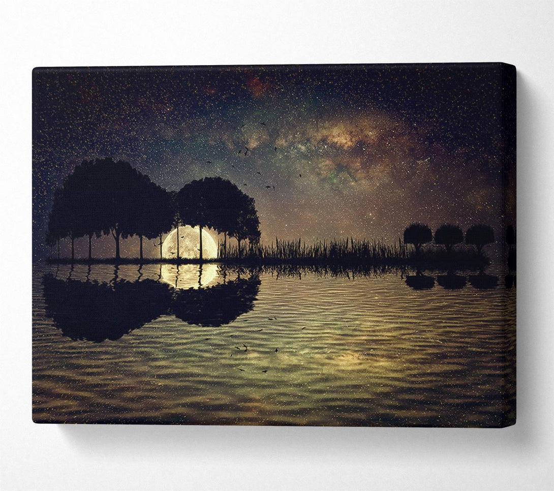 Picture of Guitar Tree Moonlight Canvas Print Wall Art