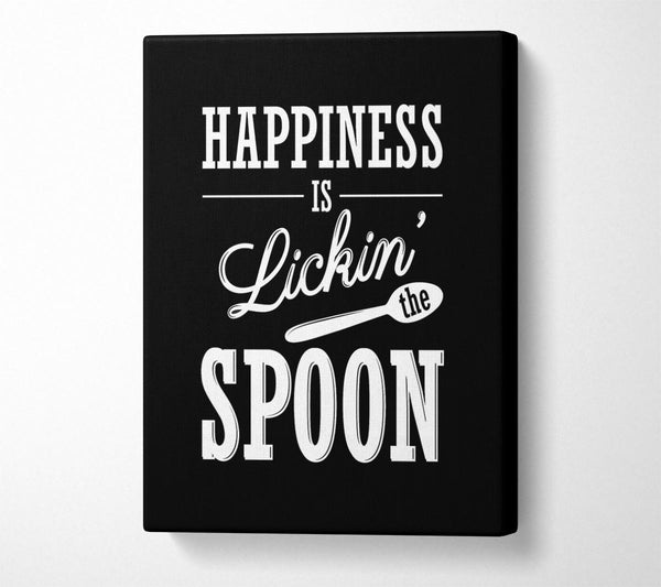 Picture of Happiness Is Lickin The Spoon Canvas Print Wall Art