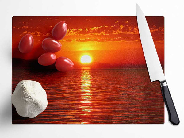 Red Paradise Glass Chopping Board