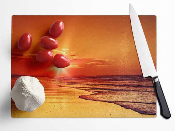 As The Sun Comes Through The Clouds Glass Chopping Board