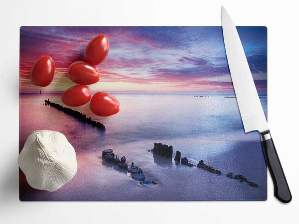 Tranquil Skies Glass Chopping Board