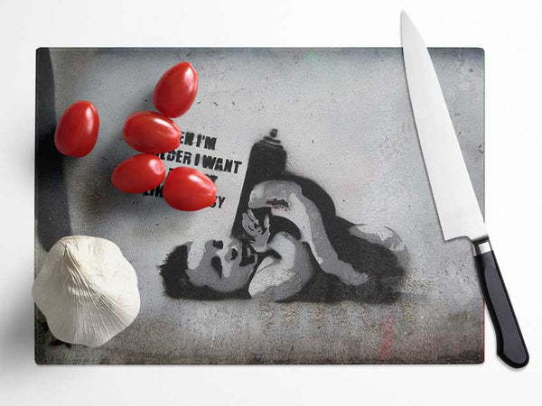 Be like Banksy Glass Chopping Board