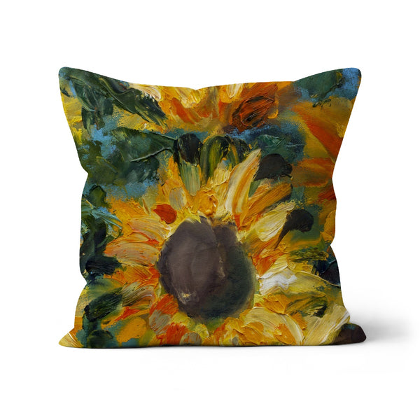 Impressionist Sunflowers Flowers Cushion