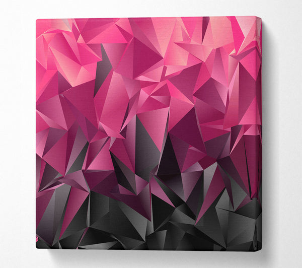 A Square Canvas Print Showing Pink and grey Diagonals Square Wall Art